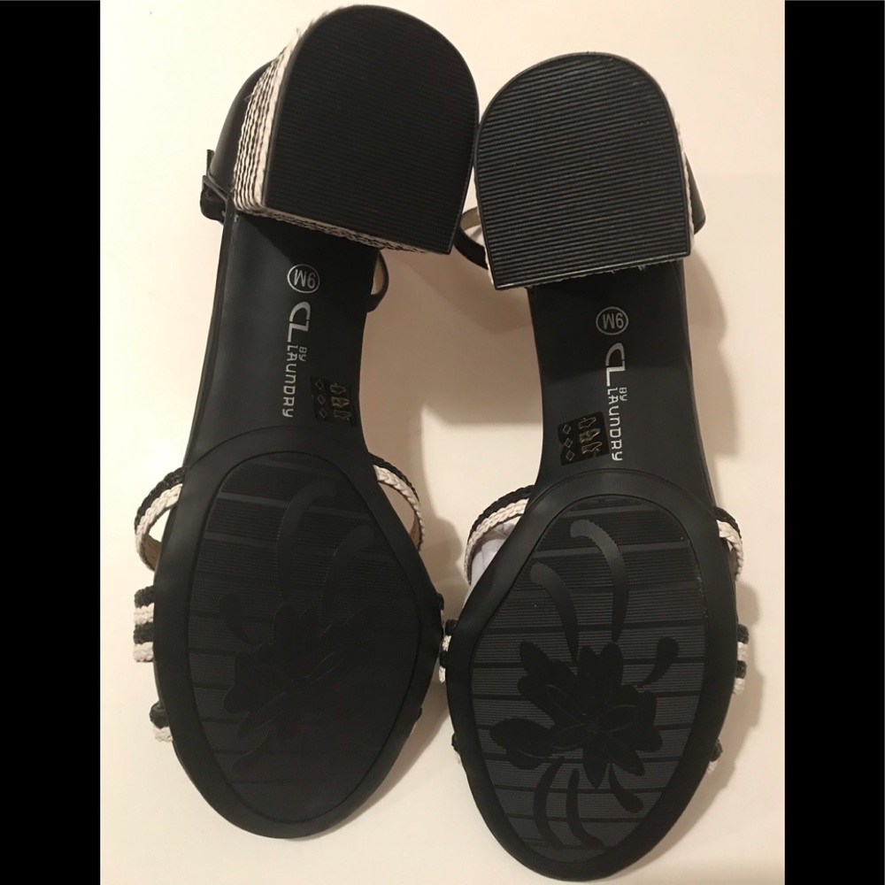 CL BY LAUNDRY JUMPOFF BRAIDED BLACK/WHITE SANDALS - Picture 8 of 8